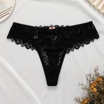 Moteriškos seksualios kelnaitės, nėriniuotos kelnaitės, apatinis trikotažas, intymūs, moteriški, minkštos kelnaitės, sukurtos Tangas Mujer M juoda
