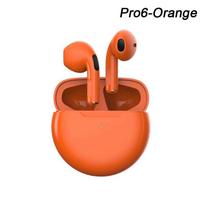 „Air Pro 6“ belaidės ausinės „TWS Bluetooth“ ausinės stereofoninės ausinės „Mini Sport“ bėgimo ausinės su mikrofonu, skirtos „iPhone Xiaomi“ oranžinė