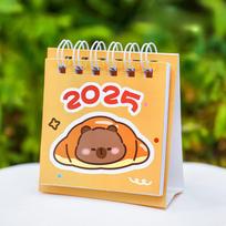 Kawaii mini mažas stalinis kalendorius 2024 m. liepos mėn. iki 2025 m. gruodžio mėn. Kišeninis nešiojamasis kartoninis kalendorius Punch Plan Office Desktop Dekoracija
