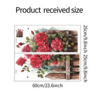 Aquarelinė Romantiška Rožė Imitacinė Tvora Miegamojo Svetainės Durų Sienos Dekoracija Sienų Lipdukas 25*60CM*2PCS/fun-f50