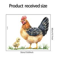Fun-f301 Dažytas pastoralinio stiliaus gaidys Virtuvės Verandos Namų Fono Kraštovaizdžio Dekoratyvinis Sienos Lipdukas 40*50cm/fun-f301