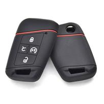 Silikoninis automobilio rakto dangtelis, skydelis, skirtas VW Tiguan Passat Golf Alltrack, 4 mygtukai juoda