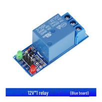 5V/12V/24V relės valdymo plokštė: 1/2/4/6/8 kanalai su optronu ir indikatoriaus lempute 12V, 1 relay mėlyna
