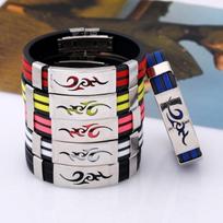 Vyriška mada Reguliuojamos nerūdijančio plieno silikoninės liepsnos apyrankės Sagties rankogalių apyrankės Kalėdinės dovanos balta