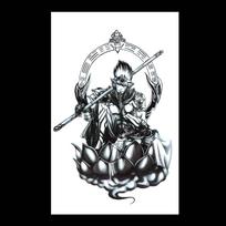 Waterproof Tattoo Stickers: Wolf, Carp, Guan Gong, Skull, Flame, Geisha, Cross, Owl, Flowers 12*19cm