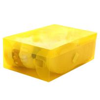 Plastikinės skaidrios batų dėžės, sukraunamos, su dangteliais, vyrams, moterims, batų organizavimo dėklas, batų laikymo dėžės geltona