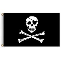 Helovino Jolly Roger baneris Skeletas Piratų vėliavos Girlianda Helovino vakarėliui Piratų vakarėlis