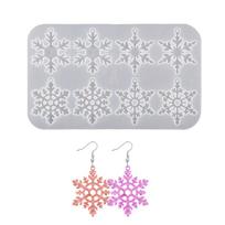 Delicate Snowflake Epoxy Resin Molds Durable Silicone for DIY Christmas Ornaments Jewelry Pendants and Keychains T1 white