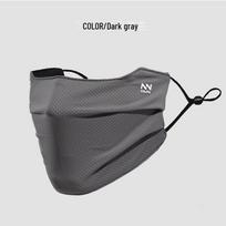 Men's Full Face Sunscreen Mask: Breathable, Thin Ice Silk for Summer Cycling with UV and Eye Protection tamsiai pilka spalva