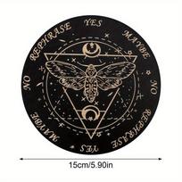 1 vnt. 2D plokščias medinis švytuoklės kilimėlis Ouija lenta - 20 cm žaidimas, būrimas, medinė komunikacijos lenta, ateities spėjimo žaislai, raganų amatų reikmenys pradedantiesiems B