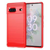 „Google Pixel 7“ dėklas „Google Pixel 7“ dangtelis, atsparus smūgiams iš anglies pluošto silikono apsauginis buferis, skirtas „Google Pixel 7 7 Pro Fundas“ For Pixel 7 raudona