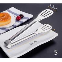 Nerūdijančio plieno tuščiaviduriai maisto žnyplės BBQ virtuvės maisto serviravimo bufeto įrankis sustiprintos kepsnių žnyplės duonos maisto žnyplės L white