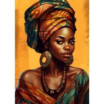 Afrikos moters abstraktaus meno drobės paveikslai Afrikanės merginos Afrikos meno plakatai ir spaudai Sienų meno paveikslai svetainės dekorui 21cm×30cm NoFrame