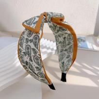 Retro Bohemiška Bandana Kaspinas Triušio Ausų Galvos Juosta Moterims Gėlėta Paisley Plati Lankas Turbanas Plaukų Juosta Plaukų Formavimo Aksesuarai žalia