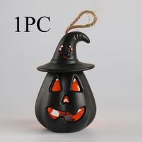 Moliūgo žibintas LED kaukolės galva rankinis mažas žibintas vakarėliui juokingas rekvizitas dekoravimo elementai Black Pumpkin OrangeSkull
