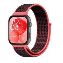 Apyrankė skirta HUAWEI WATCH FIT 3 Priedai Nylon Loop Smart Watch Keičiamas diržas Apyrankė Sportinė apyrankė Huawei Fit3 Band Huawei Fit 3 raudona juoda spalva