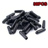 30 vnt. Šiuolaikiniai plastikiniai perforuotos lentos kabliukai su sieniniu laikikliu, lengvai montuojami, apvalūs guminiai galiniai dangteliai, stovo dangtelis, 17 mm ilgio - juodi juoda