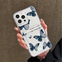 Card Slot Holder Silicone Wallet Pocket Case For Tecno Spark 10 Reno 12F 13F 14F Xiaomi Redmi Note 14 13 12 iPhone 13 14 16 Cover Clear Phone Bumper Honor 8A/Huawei Y6 2019