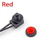 12V Atsparus vandeniui Fiksavimo Mygtukas Įjungimo-Išjungimo Jungiklis Su Vielomis Juoda Raudona Red 1Pc