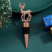 Kalėdinis elnias Raudonojo vyno kamštis Maistinis Vynuogių Raudonojo vyno konservavimo Hermetiškas butelio kamštis Kalėdų šventė Rose gold - Little Deer