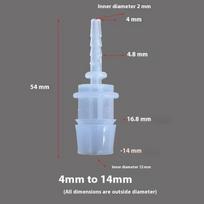 5 vnt. Plastikinis lankstus žarnos dvipusis galvutės jungiklis Reduktorius Montavimo adapteris vandens vamzdžio remontui, sodui, akvariumui, laboratorijai 4mm to 14mm