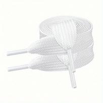 1 pora itin plačių ir storų plokščių batraiščių (120 cm / 47 colių), Pakeičiami raišteliai sportiniams batams, diržui, batams ir aulinukams White 1pair įvairiaspalvis