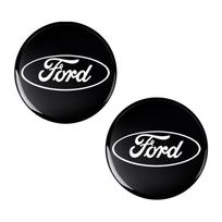 14mm Automobilio Nuotolinio Raktų Pakabuko Emblema Ženklelis Radijo Mygtukas Lipdukas Ford Focus Mondeo MK1 MK2 MK4 MK3 Fiesta ST Line Kugo Transit Escape Fusion Explorer 2pcs black
