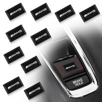 2/5/10 vnt. Anglies Pluošto Vairo Rato Automobilio Logotipo Emblema 3D Lipdukai Mercedes Benz AMG GLE GLS GLC CLA GLB ML C500 C200 C300 W204 W206 W205 W212 W203 2pcs
