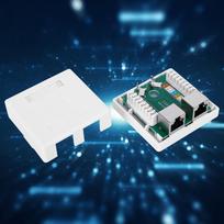 Super 5 Shield RJ45 8P8C Wall Connector Junction Adapter 2 Port Desktop Extension Cable Mount Box Surface Jack