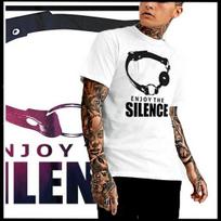 BDSM T-shirt Gag Bondage sensory deprivation silence  sado masochist XL White S black