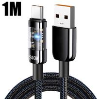 240W Super Greito Įkrovimo Kabelis USB C Sąsaja Nailoninis Pinta Skaidrus Type C Didelės Spartos Įkroviklio Laidas Greito Įkrovimo Duomenų Laidas 1m