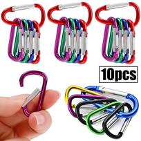 Mini karabinas raktų pakabukas aliuminio lydinio D žiedas sagtis spyruoklinis užsegimas kabliukai raktų pakabukas karabinas raktams stovyklavimo priedai 10pcs