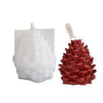 Easy to Clean Silicone Mold for Candle Making 3D Pinecone Shape Ornament Perfect Present for Crafting Enthusiasts 1 white