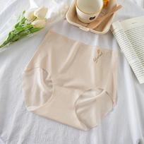 Moteriškos „Ice Silk“ besiūlės nematomos apatinės kelnaitės Didelio dydžio medvilnės tarpkojo itin ploni apatiniai bikini kelnaitės M smėlis