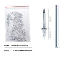 50/100 vnt. Dvigalviai vinys Besiūliai vinys Grindjuostės sriegis Besiūlis vinys be žymių Metaliniai nerūdyjantys vinys Medis Be žymių 50PCS