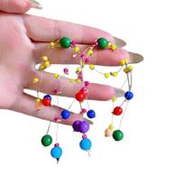 Youthful and Colorful Beaded Earrings Dopamine Style Earrings for Girls Handmade Vacation Travel Ear Accessories