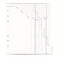 6pcs A6 Binder Pocket Dividers 6Tabs Mini Planner Inserts PP Cash Envelopes for 6 Ring Budgeting Binder Accessories Supplies white