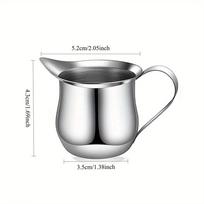 Silver Milk Frothing Pitcher Stainless Steel Milk Steamer Cup Latte Art Coffee Milk Frother Cup 90ml 3oz
