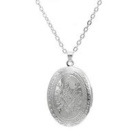 Jewelry Necklace Romantic Vintage Photo Locket Gifts Keepsake Collar  For Women Men sidabras