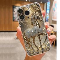 Auksinė ietis iPhone 14-17 Pro Max Anti-Drop Skaidrus dėklas Redmi Note 12 Pro 5G skaidri