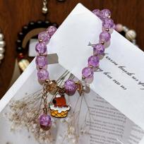 Student Crackle Crystal Kapibara Beaded Bracelet with Cartoon Pendant - Best Friend Accessories for Women
