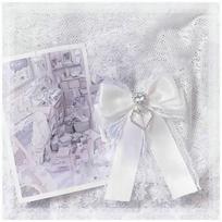 Ground Bud Handmade Light Blue Japanese Angel Hair Accessory with Rhinestones and Bow Decoration. balta