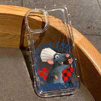 Phone Case for iPhone 17 16e 16 15 14 13 12 11 Pro Max 7 8 Plus X XR XSMax Airbag Anti Fall Clear Cover HOT Cartoon Ratatouilles iPhone 12 ProMax