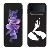 Michael Jackson dėklas telefonui Samsung Galaxy Z Flip 6 5 4 3 5G Juodas kietas dėklas Z Flip 7 dangtelis Z Flip 5 dėklas Capa Fas Samsung Z Flip 5 5G