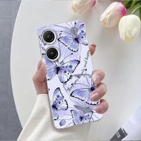 For Asus Zenfone 9 10 Case Luxury Phone Case For Asus Zenfone 10 Marble Butterfly Flower Clear Soft Silicone Protective Cover Asus Zenfone 10