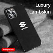 Suzuki logotipas Suede telefono dėklas Naujas skysto silikono dėklas iPhone 16 15 14 13 12 11 Pro Plus Promax 7 8 Plus SE2 SE3 X XS Xr for iPhone 15 Pro juoda
