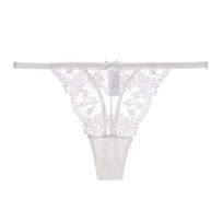 Women's French Floral Fishbone Lace Thong: Thin Straps, Luxurious Mesh, Sexy Embroidery M balta