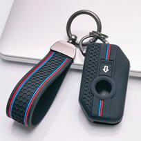 Atnaujintas silikoninis raktų dėklas su raktų pakabuku BMW motociklui, 2 mygtukų išmaniajam pulteliui, tinka BMW R1200GS R1250GS F750GS F850GS K1600GT juoda