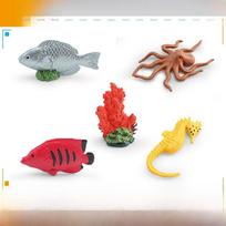 Ocean Animal Model Set Pvc Coral Reef Fish Starfish Octopus Marine Decor For Aquarium Enthusiasts StyleB