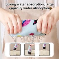 Cat Motif Kitchen Cleaning Cloth Coral Fleece Material Super Soft and Absorbent Towel for Dish Washing and Household Surfaces A